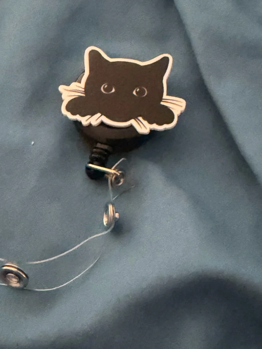 Black Cat Retractable Badge Reel - Cute Cat Design